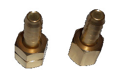 Sats L/R Mutter, 9/16" + 2st slangnippel för 8mm slang