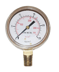 MANOMETER Ø 63 mm 0-25 BAR & 0-360
